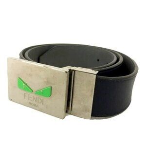 EGA FENDI Monster Leather 88cm Men's Belt Navy blue/6BL0180